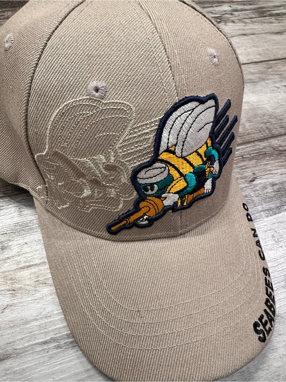 Seabees Embroidered Beige Men's Cap United States Navy